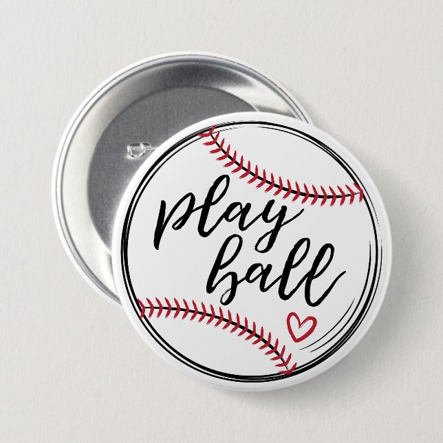 Badge Rond 7,6 Cm Jouez au Baseball Doodle Baseball Graphique, Graph (Devant & derrière)