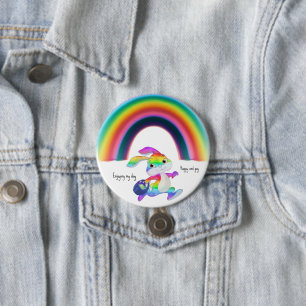 Badge Rond 7,6 Cm Jouissant de mon jour arc-en-ciel