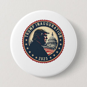 Badge Rond 7,6 Cm Jour de l'investiture de Trump 2025 Fier Maga