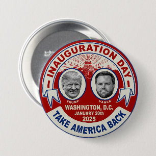 Badge Rond 7,6 Cm Jour d'investiture du président Trump Souvenir Rét