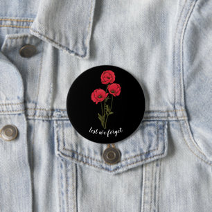 Badge Rond 7,6 Cm Jour du Souvenir, Jour du Souvenir, Bouton Rouge