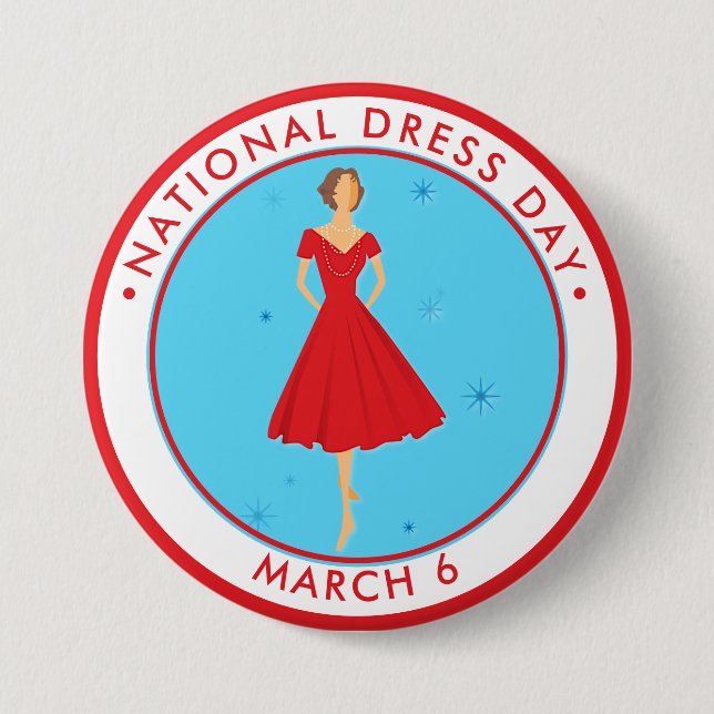 Badge Rond 7,6 Cm Jour national de la robe (Devant)