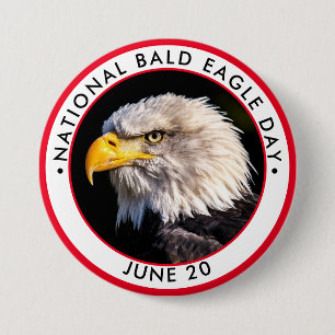 Badge Rond 7,6 Cm Jour national de l'aigle à tête blanche
