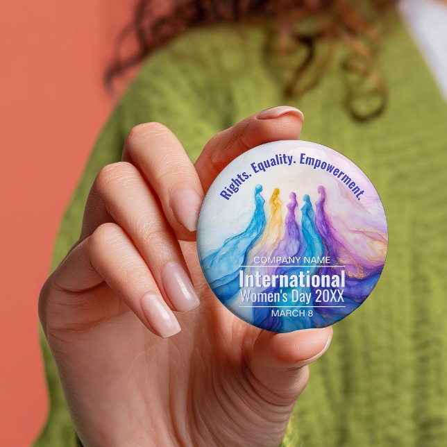 Badge Rond 7,6 Cm Journée des femmes de l'aquarelle Abstraite (Abstract Watercolor Womens Day Button)