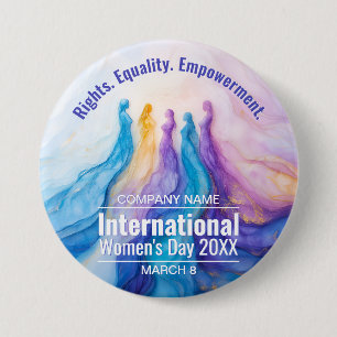 Badge Rond 7,6 Cm Journée des femmes de l'aquarelle Abstraite