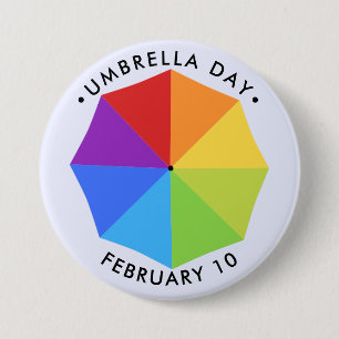Badge Rond 7,6 Cm Journée des parapluies, Arc en ciel