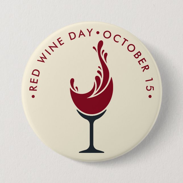 Badge Rond 7,6 Cm Journée du vin rouge (Devant)
