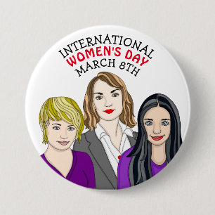 Badge Rond 7,6 Cm Journée internationale de la femme - 8 mars