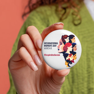 Badge Rond 7,6 Cm Journée internationale de la femme   IWD 8 mars