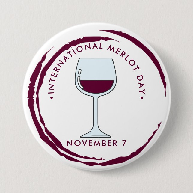 Badge Rond 7,6 Cm Journée internationale du Merlot (Devant)