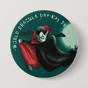 Badge Rond 7,6 Cm Journée mondiale Dracula, vampire