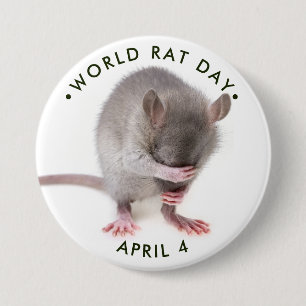 Badge Rond 7,6 Cm Journée mondiale du rat