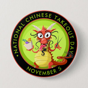 Badge Rond 7,6 Cm Journée nationale chinoise de prise, dragon