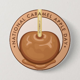 Badge Rond 7,6 Cm Journée nationale de la pomme caramel