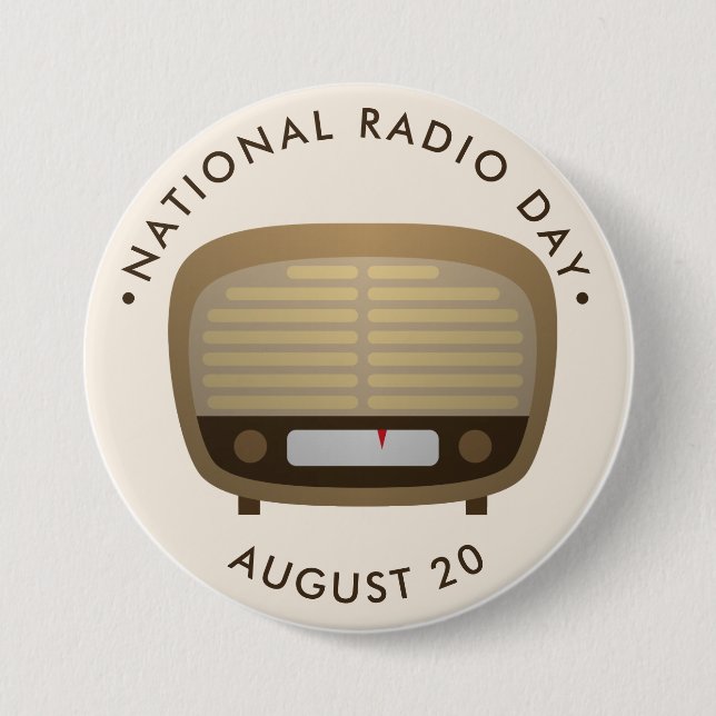 Badge Rond 7,6 Cm Journée nationale de la radio (Devant)