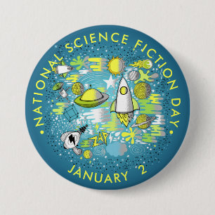 Badge Rond 7,6 Cm Journée nationale de science-fiction