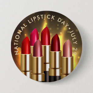 Badge Rond 7,6 Cm Journée nationale des bâtons à lèvres, LIPSTICKETS