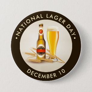 Badge Rond 7,6 Cm Journée nationale des Lager, bière