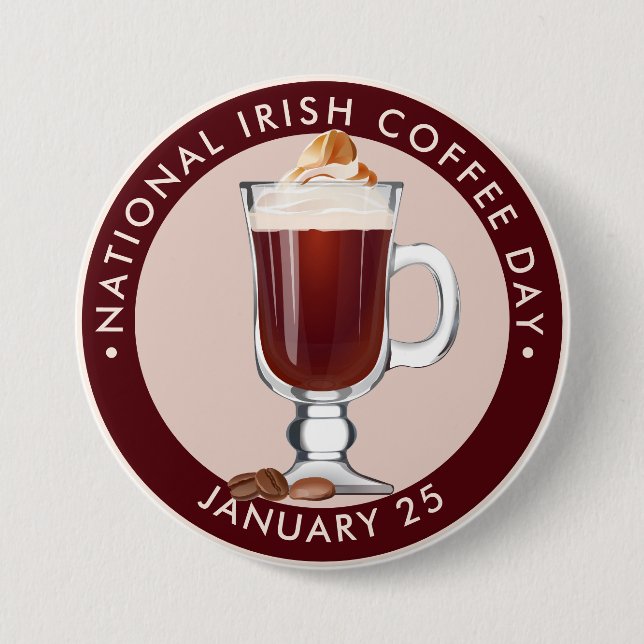 Badge Rond 7,6 Cm Journée nationale du café irlandais (Devant)