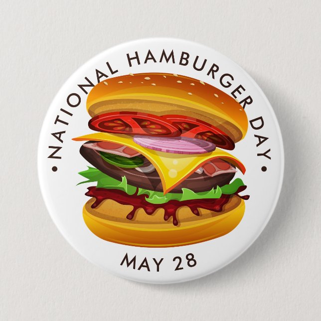 Badge Rond 7,6 Cm Journée nationale du hamburger (Devant)
