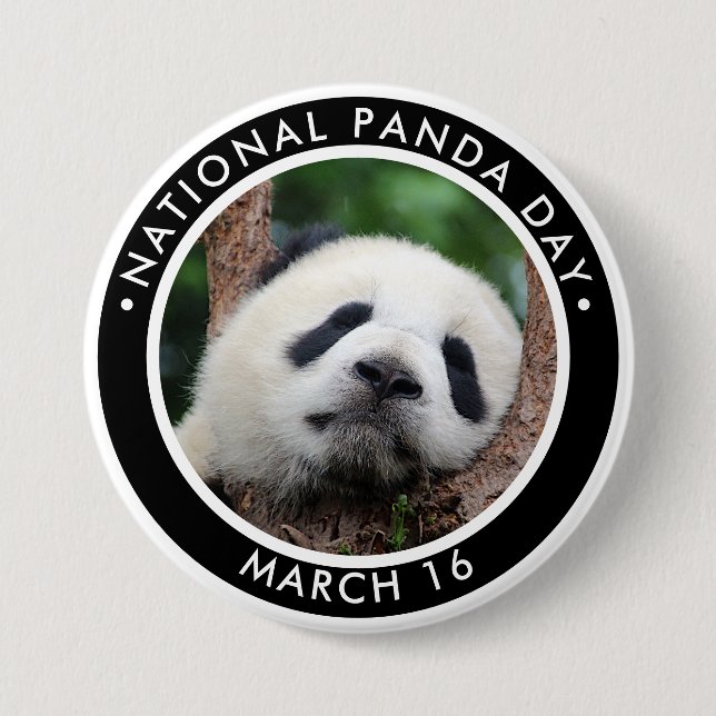 Badge Rond 7,6 Cm Journée nationale du Panda (Devant)