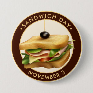 Badge Rond 7,6 Cm Journée sandwich