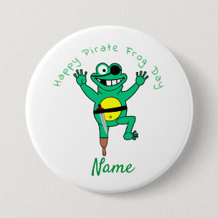 Badge Rond 7,6 Cm Joyeuse grenouille pirate Jour Thunder_Cove