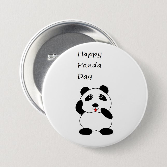 Badge Rond 7,6 Cm Joyeuse journée du panda (Devant & derrière)
