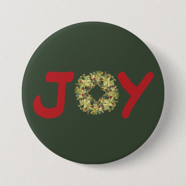 Badge Rond 7,6 Cm Joyeuse Lumineuse Crayon de Noël (Devant)