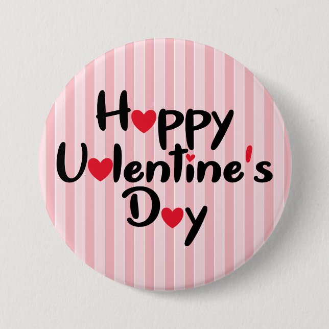 Badge Rond 7,6 Cm Joyeuse Saint-Valentin moderne  (Devant)
