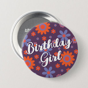 Badge Rond 7,6 Cm Joyeuses fleurs rétro les années 70 Daisy mignonne