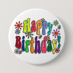 Badge Rond 7,6 Cm Joyeux anniversaire