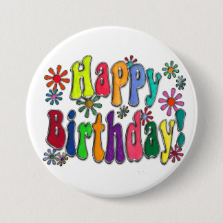 Badge Rond 7,6 Cm Joyeux anniversaire