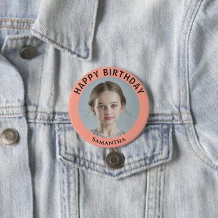 Badge Rond 7,6 Cm Joyeux Anniversaire Classique Simple Personnalisé