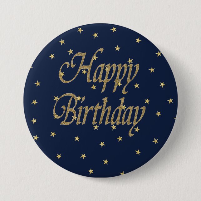 Badge Rond 7,6 Cm Joyeux anniversaire de la Marine (Devant)