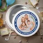 Badge Rond 7,6 Cm Joyeux Anniversaire Papa Moderne Simple Photo pers<br><div class="desc">Ce design simple et moderne est composé de typographie serif et d'ajouter une photo personnalisée. "Joyeux père d'anniversaire" tourne autour de la photo de votre père,  père,  papa,  etc. C'est un cadeau parfait pour ton père pour son anniversaire.</div>