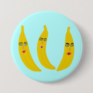 Badge Rond 7,6 Cm Joyeux banana Trio Whimsical