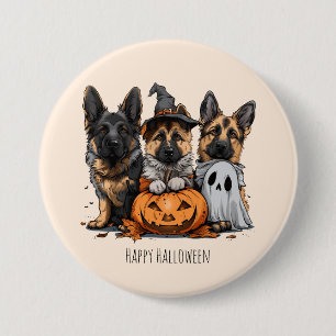 Badge Rond 7,6 Cm Joyeux chien berger allemand Halloween