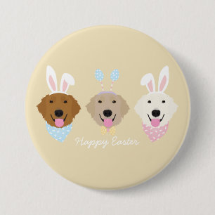 Badge Rond 7,6 Cm Joyeux Chiens de Pâques