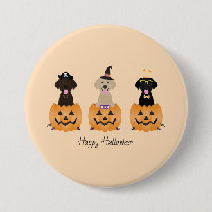 Badge Rond 7,6 Cm Joyeux Citrouille de chiens de trieuse d'Halloween