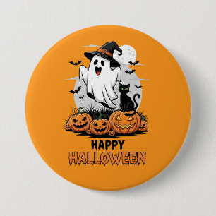Badge Rond 7,6 Cm Joyeux fantôme d'Halloween