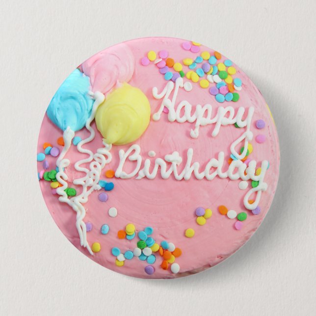 Badge Rond 7,6 Cm Joyeux gâteau d'anniversaire (Devant)