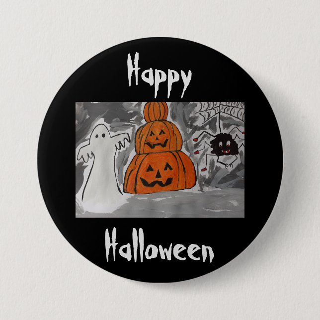 Badge Rond 7,6 Cm Joyeux Halloween (Devant)