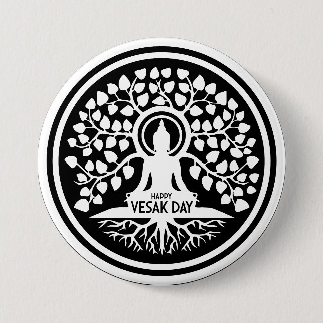 Badge Rond 7,6 Cm Joyeux jour de Vesak (Devant)