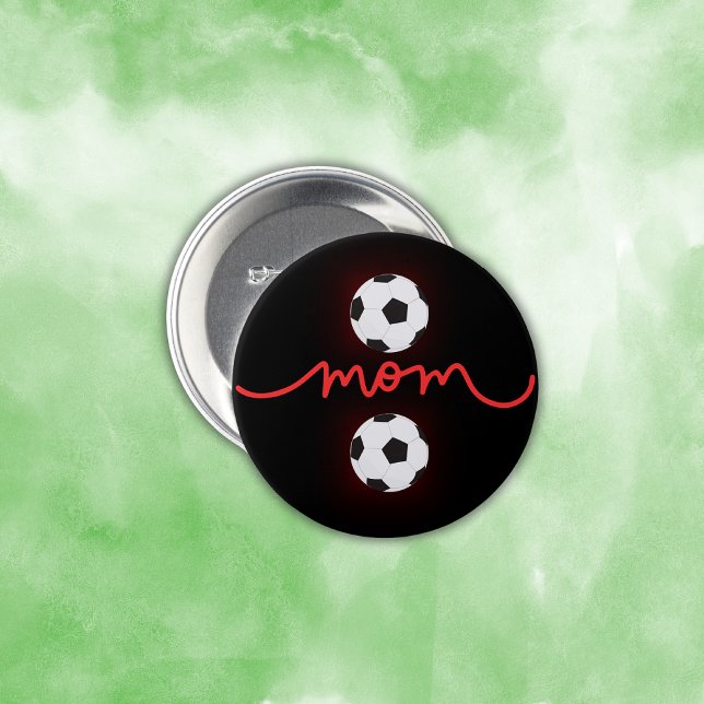 Badge Rond 7,6 Cm Joyeux Mère Fête des Mères Soccer Maman | (Créateur téléchargé)