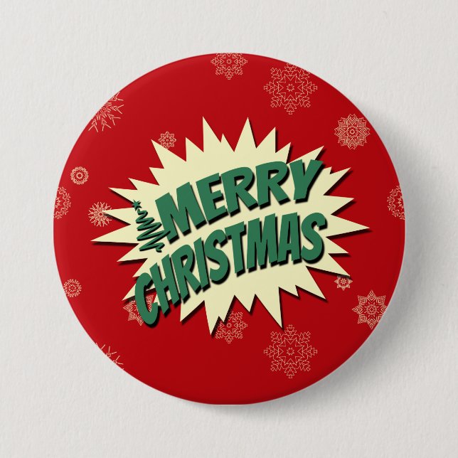 Badge Rond 7,6 Cm Joyeux Noël (Devant)