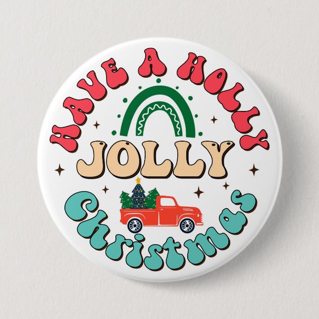 Badge Rond 7,6 Cm Joyeux Noël  (Devant)