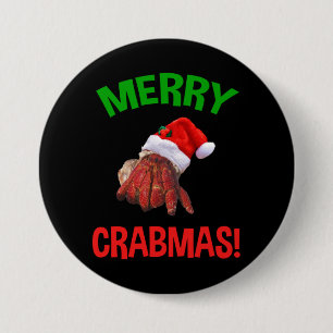Badge Rond 7,6 Cm Joyeux Noël ! Amusant Louveur de crabe de Noël
