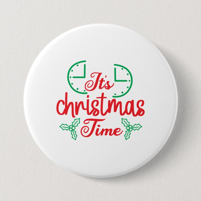 Badge Rond 7,6 Cm Joyeux Noël C'Est Noël (Devant)