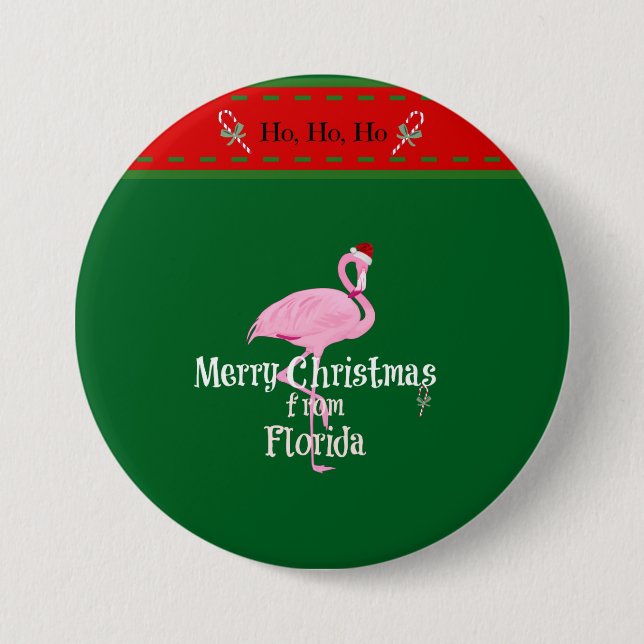 Badge Rond 7,6 Cm Joyeux Noël de Floride (Devant)